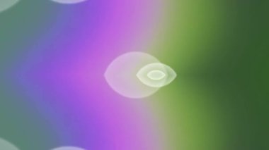 Yaratıcı tasarım ilhamı için şeffaf küreler ve mor yeşil renklerde canlı eğimli arkaplan içeren soyut dijital sanat