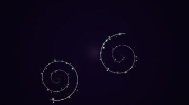 dairesel hareketli video görüntülerinde parlayan neon ışıkları ve dönen parçacıklarla sarmal hareket grafikleri animasyonu