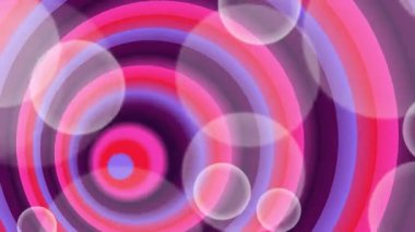 canlı soyut video animasyonu kıvrımlı renkli daireler ve büyüleyici hareket grafiklerinde şeffaf kabarcıklar içerir