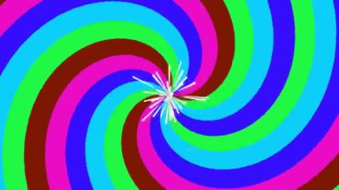 canlı renklerle ve dinamik görsel efektlerle hareketli renkli spiral görüntü canlandırması