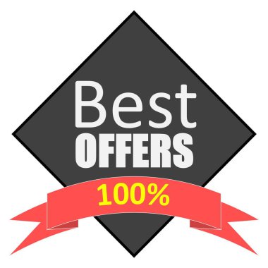 En iyi teklif ikonu,% 10 indirim,% 10 en iyi teklif, vektör illüstrasyonu