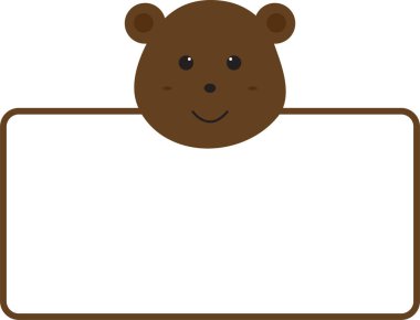 Sevimli ayı boş levhayı tutuyor.