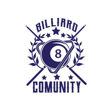 Klasik logo bilardo vektör illüstrasyonu