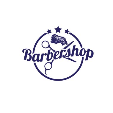 logo berber dükkanı vektör şablonu çizimi