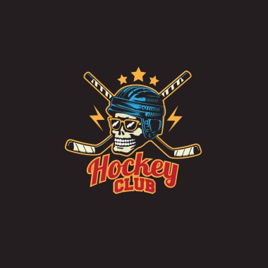 Tasarım logosu. Hokey kulübü vektör çizimi.