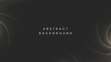 Bej spiral çizgileri olan minimalist soyut arkaplan ya da kavisli geometrik kabloyla koyu gri bir arkaplan üzerinde bronzlaşmış yarım ton dokusu