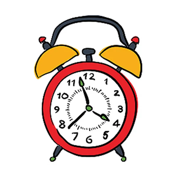Painted Red Alarm Clock White Background — Stock Photo, Image