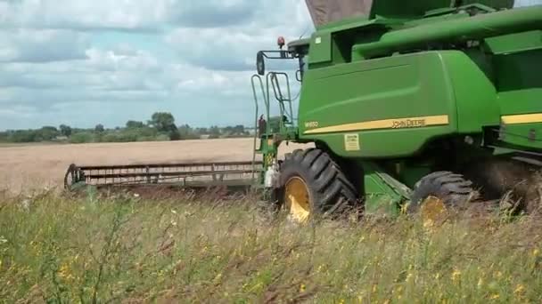 2020 Rusko Region Bryansk Zelená Zemědělská Sklizeň Zemědělské Stroje Sklizeň — Stock video