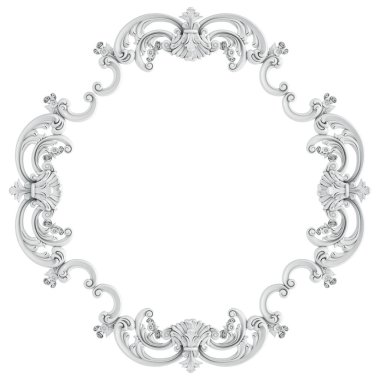 Beyaz beyaz bir arka plan üzerinde süs. İzole. 3D çizim