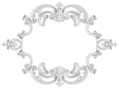 Beyaz beyaz bir arka plan üzerinde süs. İzole. 3D çizim