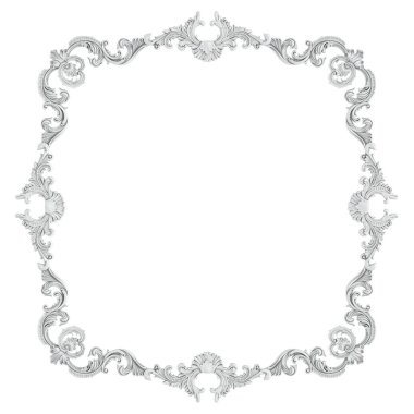 Beyaz beyaz bir arka plan üzerinde süs. İzole. 3D çizim