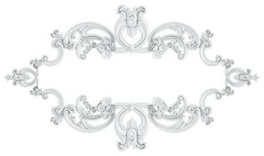 Beyaz beyaz bir arka plan üzerinde süs. İzole. 3D çizim