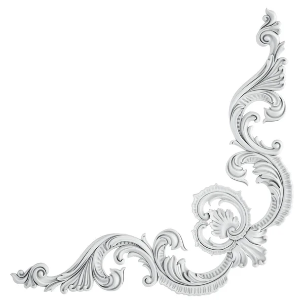 Ornamento Bianco Sfondo Bianco Isolato Illustrazione — Foto Stock