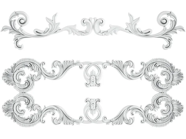 Ornamento Bianco Sfondo Bianco Isolato Illustrazione — Foto Stock