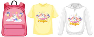 Tek boynuzlu at logosuna sahip kostüm seti