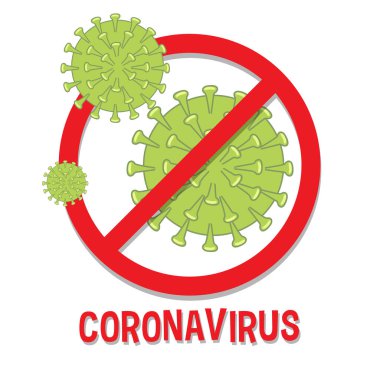 Coronavirus prohitbit çizgi film stili illüstrasyonunu durdur