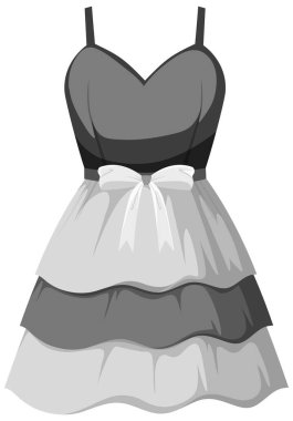 İzole edilmiş güzel kadın kıyafetleri çizimi.