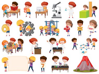 Eğitimli nesnelerle izole edilmiş bir grup çocuk