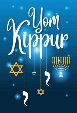 Yom Kippur logo tebrik kartı şablonu veya arkaplan illüstrasyonu