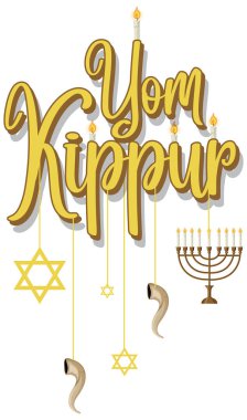 Yom Kippur logo tebrik kartı şablonu veya arkaplan illüstrasyonu