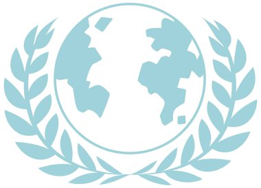 Beyaz arkaplanda mavi barış sembolü