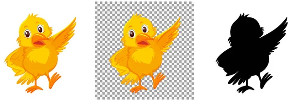Mignon Illustration Personnage Dessin Animé Oiseau Jaune — Image vectorielle