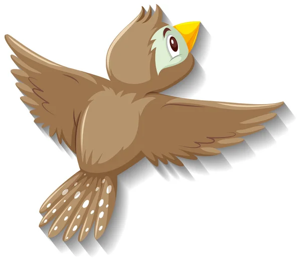 Mignon Moineau Oiseau Dessin Animé Personnage Illustration — Image vectorielle