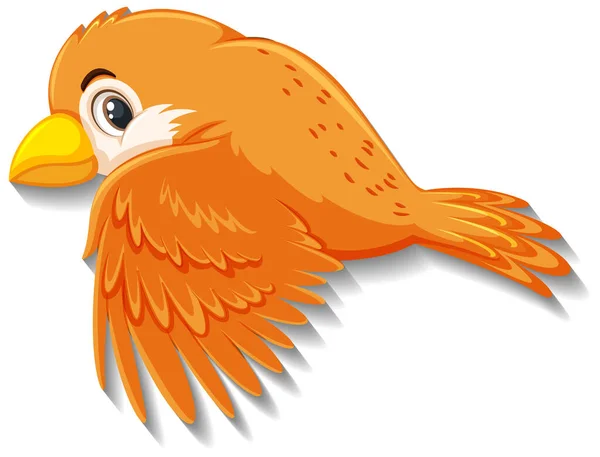 Schattig Oranje Vogel Cartoon Karakter Illustratie — Stockvector