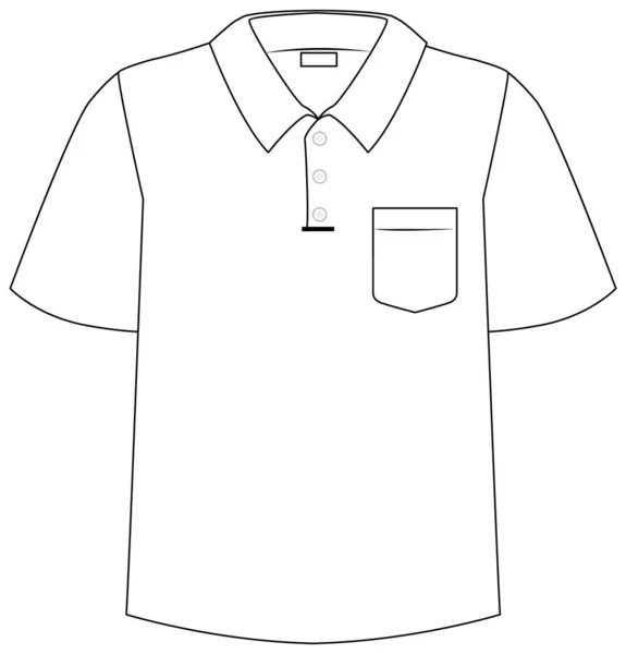 Shirt Mit Isoliertem Kragen Auf Weißem Hintergrund — Stockvektor