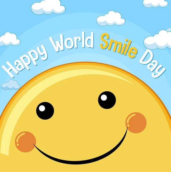 Mondo Sorriso Giorno Striscione Illustrazione — Vettoriale Stock