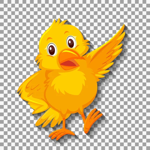 Desenho Animado Bonito Pássaro Amarelo Ilustração — Vetor de Stock