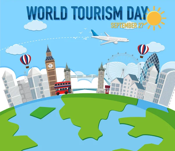 Dia Mundial Turismo Ilustração Símbolo — Vetor de Stock