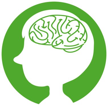 Beynin ana hatlarıyla izole edilmiş insan sembolü.