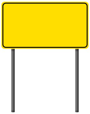 Beyaz arkaplan illüstrasyonunda sarı trafik uyarısı