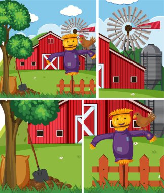 Basit çiftlik arkaplanı çizimi