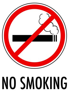 Beyaz arkaplanda izole edilmiş sigara içme işareti yok