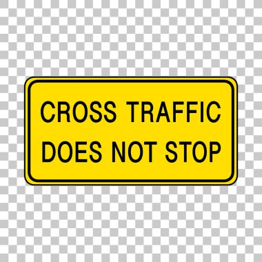 Çapraz trafik, şeffaf arkaplan illüstrasyonunda izole edilmiş işareti durdurmuyor