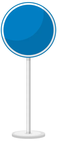 Segnale Traffico Blu Sfondo Bianco Illustrazione — Vettoriale Stock