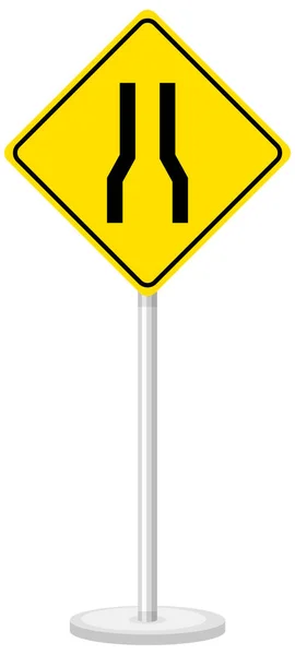 Желтый Знак Предупреждения Дорожном Движении Белом Фоне — стоковый вектор