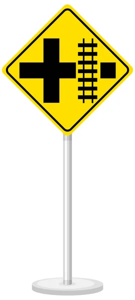 Panneau Signalisation Jaune Sur Fond Blanc Illustration — Image vectorielle