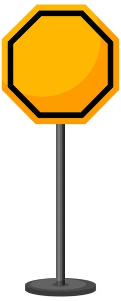 Empty Yellow Traffic Sign Transparent Background Illustration — Stock Vector