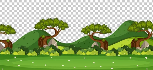 Paisaje Escena Del Parque Natural Blanco Sobre Fondo Transparente Ilustración — Vector de stock