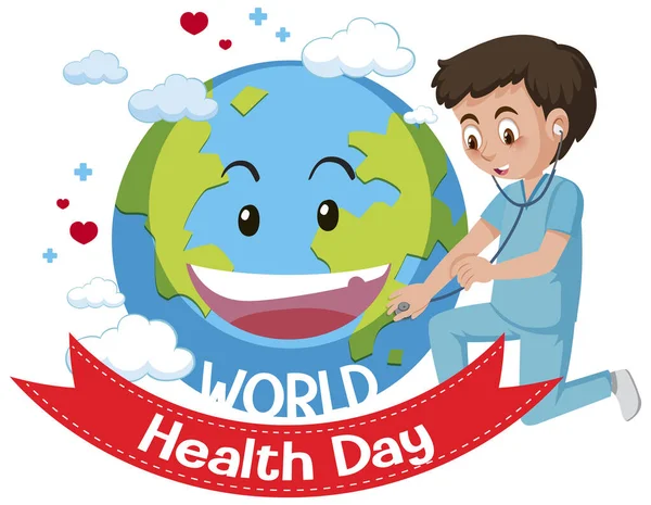 World Health Day Logo Illustration — Stock Vector