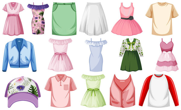 Набор одежды макет иллюстрации