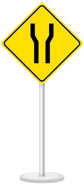 Желтый Знак Предупреждения Дорожном Движении Белом Фоне — стоковый вектор