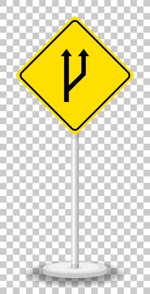 Panneau Signalisation Jaune Sur Fond Transparent Illustration — Image vectorielle