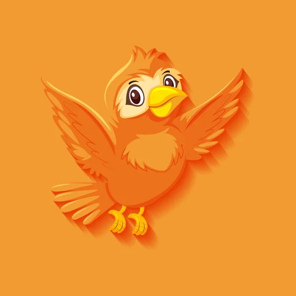 Niedliche Orange Vogel Cartoon Figur Illustration — Stockvektor