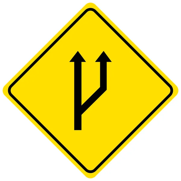 Start Passing Lane Yellow Sign White Background Illustration — Stock Vector