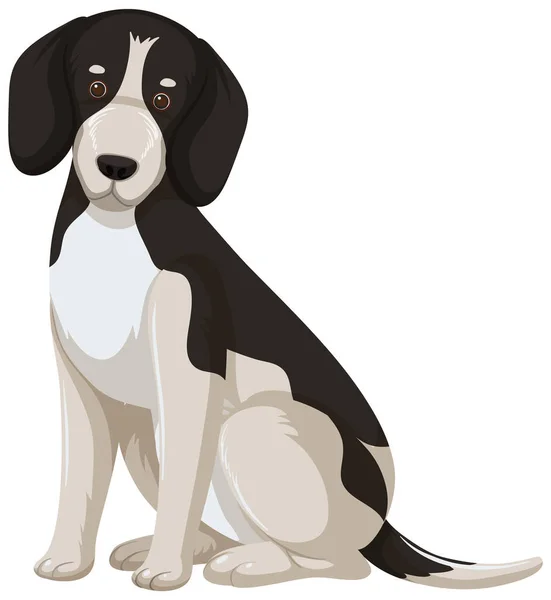 Estilo Dos Desenhos Animados Beagle Sobre Fundo Branco Ilustração —  Vetores de Stock