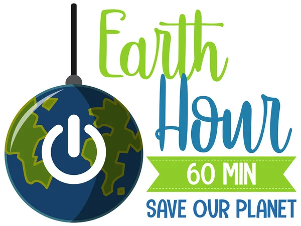 Plakat Oder Banner Der Earth Hour Kampagne Schalten Sie Das — Stockvektor